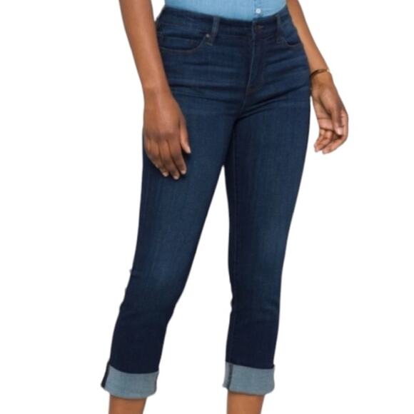 Liverpool Jeans The Crop Cuffed High Rise Dark Blue Wash Women’s Size 4/27 - Picture 1 of 12